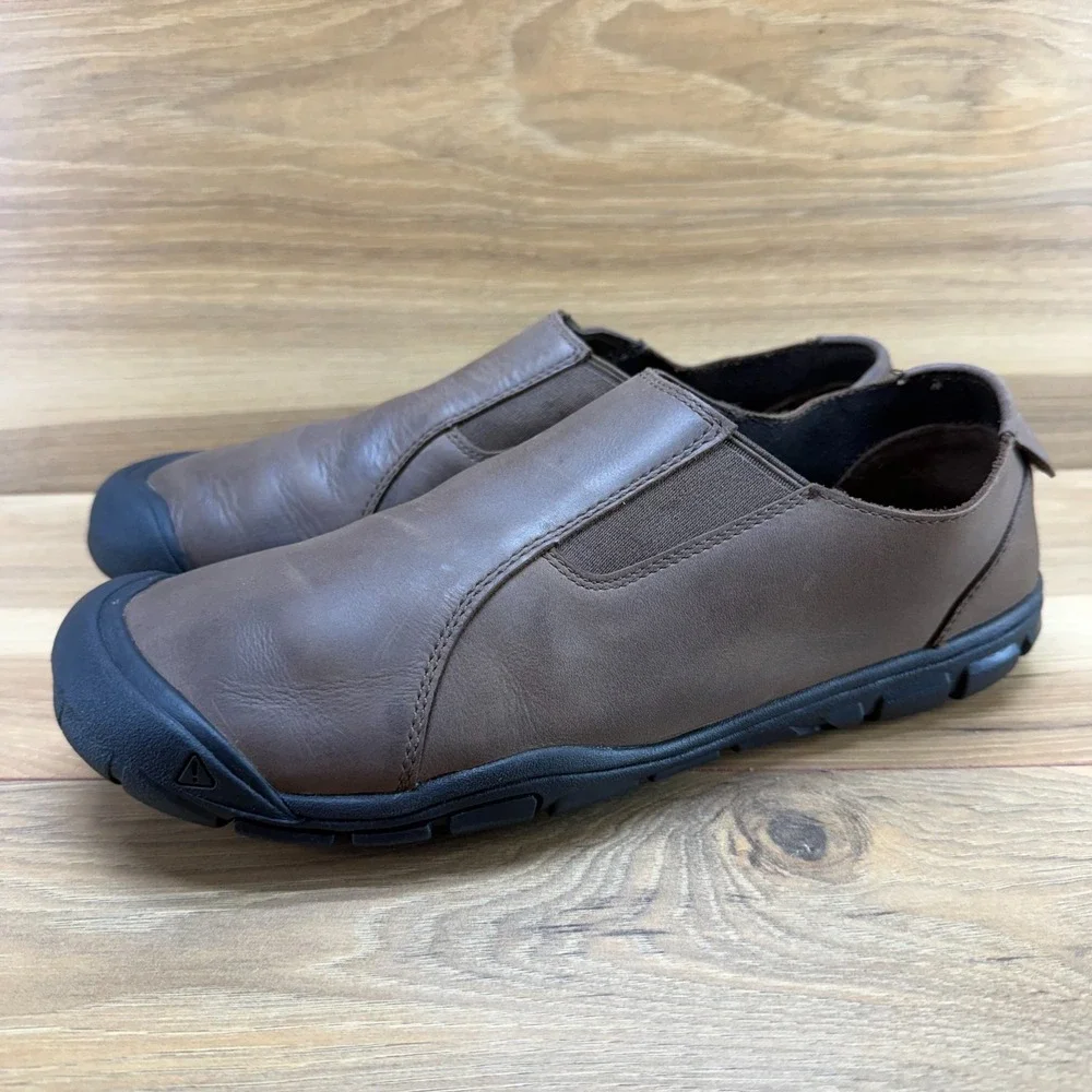 Keen Targhee CNX Barefoot Slip On Mens 10 Brown Leather Casual Trail Outdoor‎